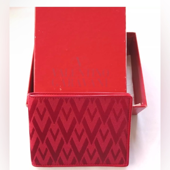 Valentino Garavani NWOT in Box 
Red Leather and Fabric Wallet Authentic - Picture 1 of 14